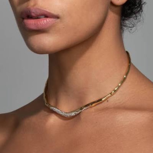 ALEXIS BITTAR Solanales Gold Crystal Skinny Collar - Picture 9 of 10